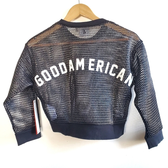 New Good American The Warrior Crop Cover-Up Top XS NWT - Picture 14 of 15